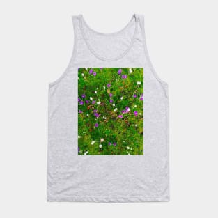 Green Grass Lovely Flower Field Tank Top